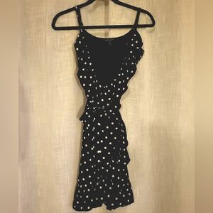 Romeo & Juliet Couture Polka Dot Wrap Dress in Black & White